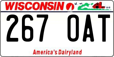 WI license plate 267OAT