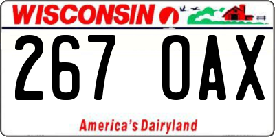WI license plate 267OAX