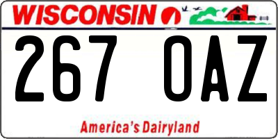 WI license plate 267OAZ