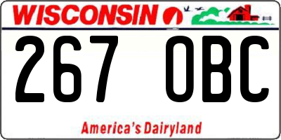 WI license plate 267OBC