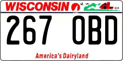 WI license plate 267OBD