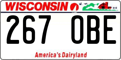 WI license plate 267OBE