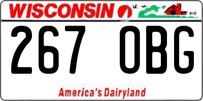 WI license plate 267OBG