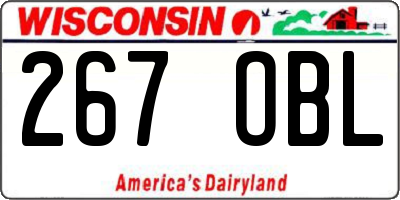 WI license plate 267OBL