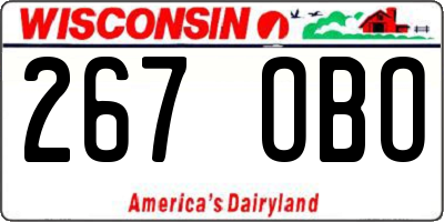 WI license plate 267OBO