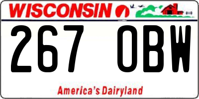 WI license plate 267OBW