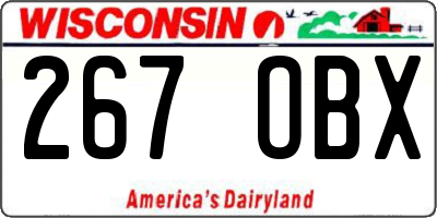 WI license plate 267OBX