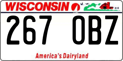 WI license plate 267OBZ