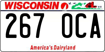 WI license plate 267OCA