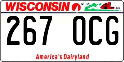 WI license plate 267OCG