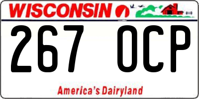WI license plate 267OCP