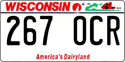 WI license plate 267OCR