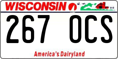 WI license plate 267OCS