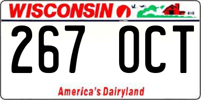 WI license plate 267OCT