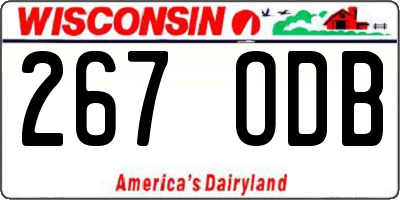 WI license plate 267ODB