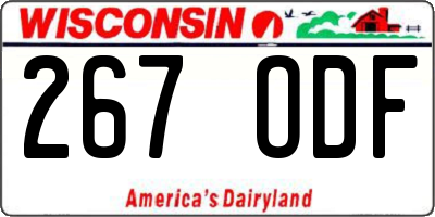WI license plate 267ODF
