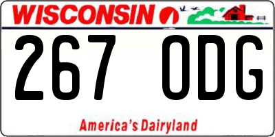 WI license plate 267ODG