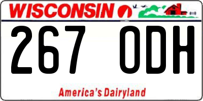WI license plate 267ODH