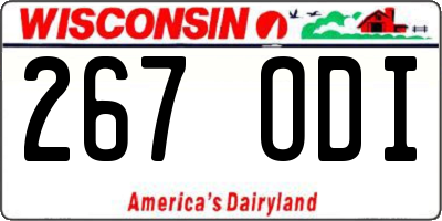 WI license plate 267ODI