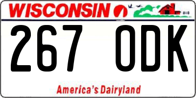 WI license plate 267ODK