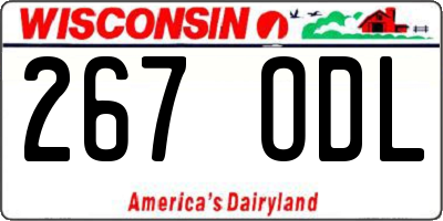 WI license plate 267ODL
