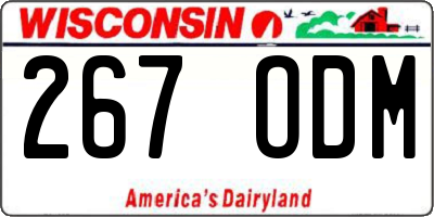 WI license plate 267ODM