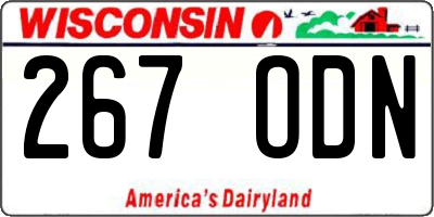 WI license plate 267ODN