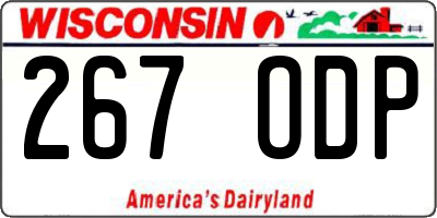 WI license plate 267ODP