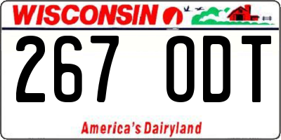 WI license plate 267ODT