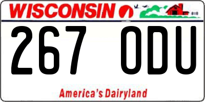 WI license plate 267ODU