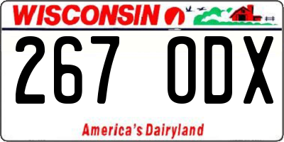 WI license plate 267ODX