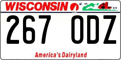 WI license plate 267ODZ