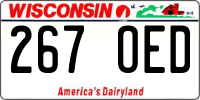 WI license plate 267OED
