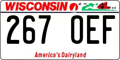 WI license plate 267OEF