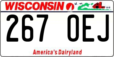 WI license plate 267OEJ