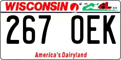 WI license plate 267OEK