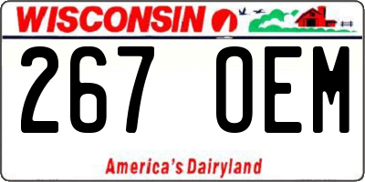 WI license plate 267OEM