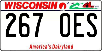 WI license plate 267OES