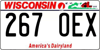 WI license plate 267OEX