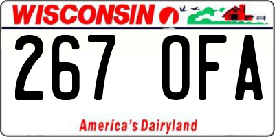 WI license plate 267OFA