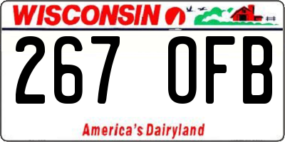 WI license plate 267OFB