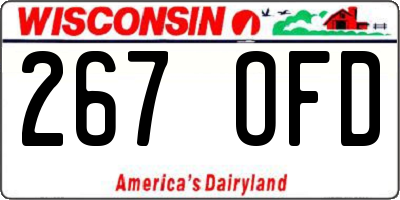 WI license plate 267OFD