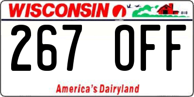 WI license plate 267OFF