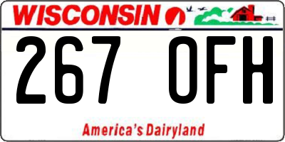 WI license plate 267OFH