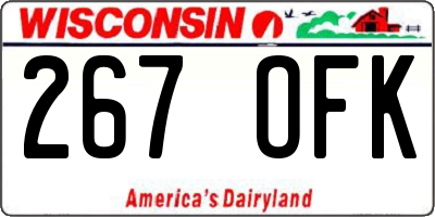 WI license plate 267OFK