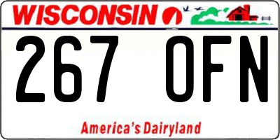 WI license plate 267OFN