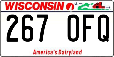 WI license plate 267OFQ