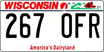 WI license plate 267OFR