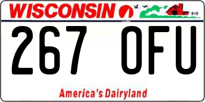 WI license plate 267OFU