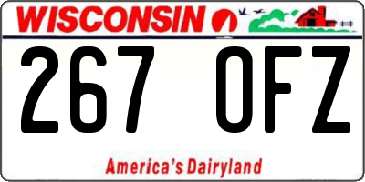 WI license plate 267OFZ